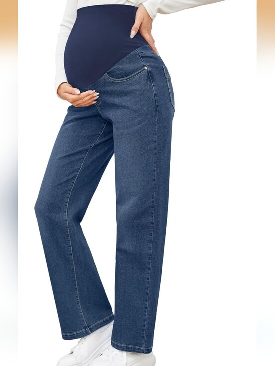 Denim - Straight Leg Relaxed Maternity Jeans